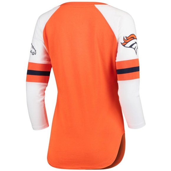Women's Denver Broncos 3/4 Sleeve T-Shirt Touch By Alyssa Milano V-Neck NEW - Picture 4 of 8